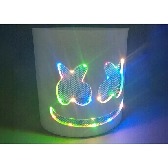 New MARSHMALLOW DJ Foam Full Head Light Up Cosplay Mask & Fingers Halloween New - Picture 3 of 7